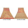 Sanskriti Vintage Sarees Multi Pure Crepe Silk Printed Sari 5yd Craft Sustainable Fabric