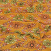 Sanskriti Vintage Sarees Mustard Pure Crepe Silk Printed Sari 5yd Craft Sustainable Fabric