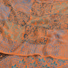 Sanskriti Vintage Sarees Orange/Blue Pure Crepe Silk Print Sari 5yd Craft Sustainable Fabric