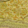 Sanskriti Vintage Sarees Green Pure Crepe Silk Printed Sari Floral Craft Sustainable Fabric