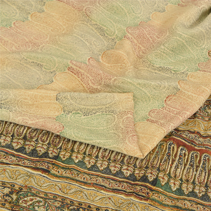 Sanskriti Vintage Sarees Multi Pure Crepe Silk Printed Sari 5yd Craft Sustainable Fabric