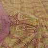Sanskriti Vintage Sarees Multi Pure Crepe Silk Printed Sari 5yd Craft Sustainable Fabric
