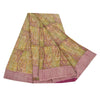 Sanskriti Vintage Sarees Multi Pure Crepe Silk Printed Sari 5yd Craft Sustainable Fabric