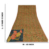 Sanskriti Vintage Sarees Green Embroidered Pure Crepe Printed Sari Craft Sustainable Fabric