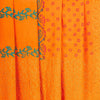 Sanskriti Vintage Sarees Hand Made Zardozi & Paint Orange Pure Crepe 5+YD Sari