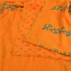 Sanskriti Vintage Sarees Hand Made Zardozi & Paint Orange Pure Crepe 5+YD Sari