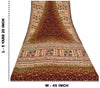 Sanskriti Vintage Sarees Hand Embroidery Suzani Pure Crepe Printed Sari Sustainable Fabric