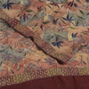 Sanskriti Vintage Sarees Hand Beaded Pure Crepe Silk Printed Sari Floral Sustainable Fabric