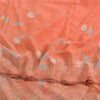 Sanskriti Vintage Sarees Peach Pure Crepe Silk Printed Sari 5yd SoftCraft Sustainable Fabric