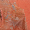 Sanskriti Vintage Sarees Peach Pure Crepe Silk Printed Sari 5yd SoftCraft Sustainable Fabric