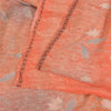 Sanskriti Vintage Sarees Peach Pure Crepe Silk Printed Sari 5yd SoftCraft Sustainable Fabric