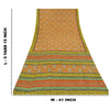 Sanskriti Vintage Sarees Orange Pure Crepe Hand Bead Sequins Printed Sari Sustainable Fabric