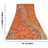 Sanskriti Vintage Sarees Orange Pure Crepe Silk Printed Sari 5yd Craft Sustainable Fabric