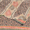 Sanskriti Vintage Sarees Gray Embroidered Pure Crepe Print Sari 5yd Craft Sustainable Fabric