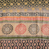 Sanskriti Vintage Sarees Gray Embroidered Pure Crepe Print Sari 5yd Craft Sustainable Fabric