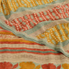 Sanskriti Vintage Sarees Multi Pure Crepe Silk Printed Sari 5yd Craft Sustainable Fabric