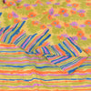 Sanskriti Vintage Sarees Yellow Pure Crepe Silk Printed Sari 5+yd Craft Fabric