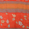 Sanskriti Vintage Sarees Orange Embroidered Pure Crepe Printed Sari 5yd Sustainable Fabric