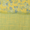 Sanskriti Vintage Sarees Lemon Green Pure Crepe Silk Print Sari 5yd Craft Sustainable Fabric