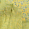 Sanskriti Vintage Sarees Lemon Green Pure Crepe Silk Print Sari 5yd Craft Sustainable Fabric