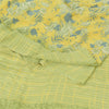 Sanskriti Vintage Sarees Lemon Green Pure Crepe Silk Print Sari 5yd Craft Sustainable Fabric