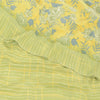 Sanskriti Vintage Sarees Lemon Green Pure Crepe Silk Print Sari 5yd Craft Sustainable Fabric