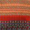 Sanskriti Vintage Sarees Peach Pure Crepe Silk Printed Sari 5yd Craft Sustainable Fabric