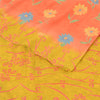 Sanskriti Vintage Sarees Pink/Yellow Pure Crepe Silk Printed Sari Craft Sustainable Fabric