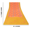 Sanskriti Vintage Sarees Pink/Yellow Pure Crepe Silk Printed Sari Craft Sustainable Fabric