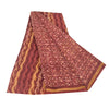 Sanskriti Vintage Sarees Red 100% Pure Crepe Silk Printed Sari 5yd Craft Sustainable Fabric