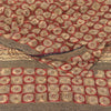 Sanskriti Vintage Sarees Red Embroidered Pure Crepe Silk Printed Sari 5yd Sustainable Fabric