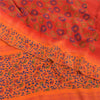 Sanskriti Vintage Sarees Red 100% Pure Crepe Silk Printed Sari 5yd Craft Sustainable Fabric