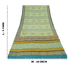 Sanskriti Vintage Sarees Pastel-Green Pure Crepe Printed Sari 6yd Craft Sustainable Fabric
