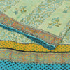 Sanskriti Vintage Sarees Pastel-Green Pure Crepe Printed Sari 6yd Craft Sustainable Fabric