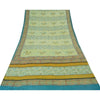 Sanskriti Vintage Sarees Pastel-Green Pure Crepe Printed Sari 6yd Craft Sustainable Fabric