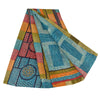 Sanskriti Vintage Sarees Multi Pure Crepe Silk Printed Sari 6yd Craft Sustainable Fabric