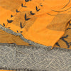 Sanskriti Vintage Sarees Yellow Pure Crepe Silk Printed Sari 5yd Craft Sustainable Fabric