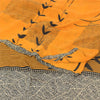Sanskriti Vintage Sarees Yellow Pure Crepe Silk Printed Sari 5yd Craft Sustainable Fabric