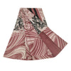 Sanskriti Vintage Sarees Dusty Pink Pure Crepe Silk Print Sari 5yd Craft Sustainable Fabric