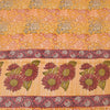 Sanskriti Vintage Sarees Saffron Pure Crepe Silk Printed Sari 5yd Craft Sustainable Fabric