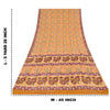 Sanskriti Vintage Sarees Saffron Pure Crepe Silk Printed Sari 5yd Craft Sustainable Fabric