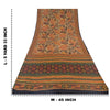 Sanskriti Vintage Sarees Orange 100% Pure Crepe Silk Print Sari 5yd Craft Sustainable Fabric
