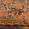 Sanskriti Vintage Sarees Orange 100% Pure Crepe Silk Print Sari 5yd Craft Sustainable Fabric
