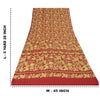 Sanskriti Vintage Sarees Red 100% Pure Crepe Silk Printed Sari 5yd Craft Sustainable Fabric
