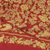 Sanskriti Vintage Sarees Red 100% Pure Crepe Silk Printed Sari 5yd Craft Sustainable Fabric