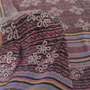 Sanskriti Vintage Sarees Mauve Pure Crepe Silk Printed Sari 5yd Craft Sustainable Fabric
