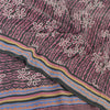 Sanskriti Vintage Sarees Mauve Pure Crepe Silk Printed Sari 5yd Craft Sustainable Fabric