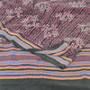 Sanskriti Vintage Sarees Mauve Pure Crepe Silk Printed Sari 5yd Craft Sustainable Fabric