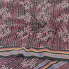 Sanskriti Vintage Sarees Mauve Pure Crepe Silk Printed Sari 5yd Craft Sustainable Fabric