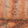 Sanskriti Vintage Sarees Peach Pure Crepe Silk Printed Sari Floral Craft Sustainable Fabric